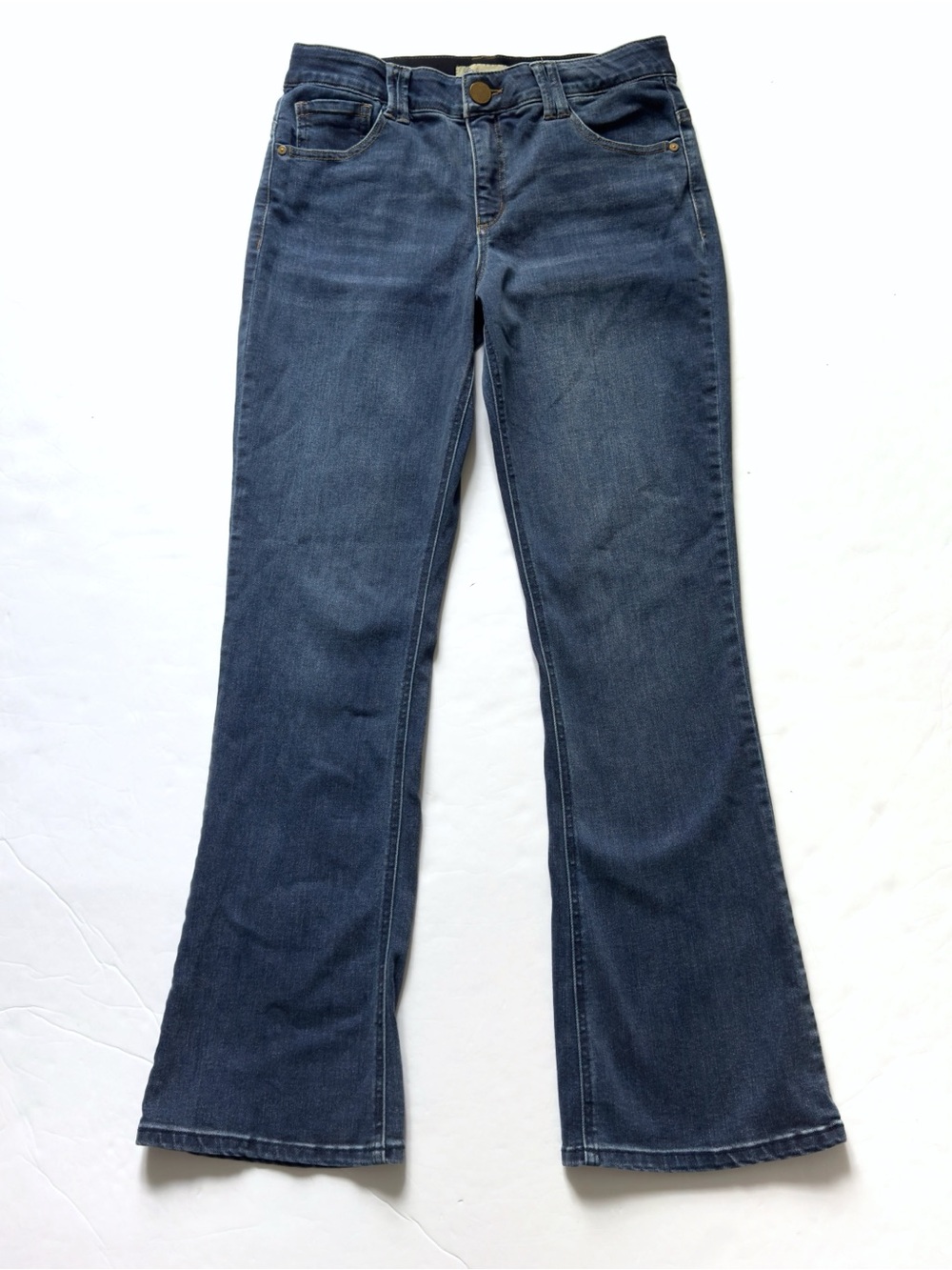 Democracy Ab Technology Bootcut Jeans Womens 10 Mom Mid Rise Distressed Stretch